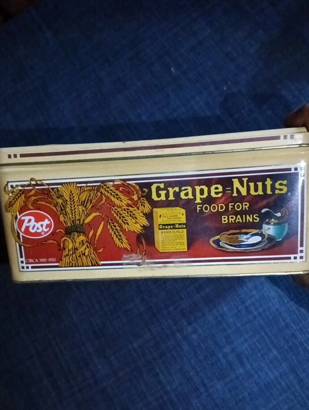 Grape-Nuts Vintage Tin Storage - Yellow
